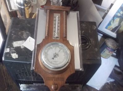 a antique oal barometer