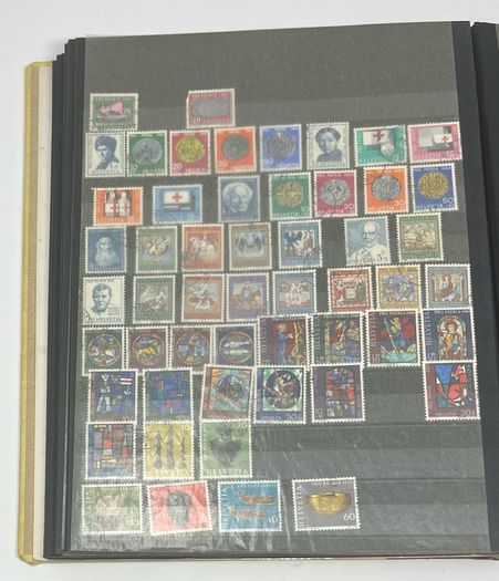 Collection: Switzerland (Helvetia) mainly, Malta, Gibraltar & Andorra Stamps mainy usd but a few mint on 38 pages