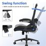 Office Chair Ergonomic Desk Chair, With Adjustable Armrests and Lumbar Support, Height Adjustable, Mesh Computer Chair for Home/Office, Black Image 3