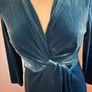Rowen Avenue Teal Velvet like Wrap style Dress - Size S Image 6