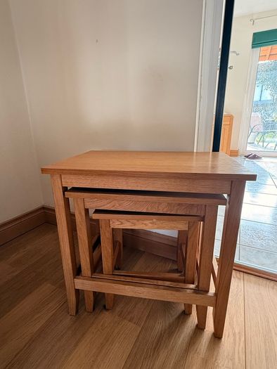 Nest of 3 Wood Side Tables