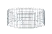 Metal puppy run  puppy run Cage, free-range enclosure rabbit, foldable, for dog, silver