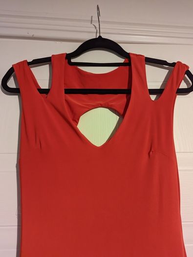 stunning formal red dress by Goddess