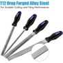 Wood Rasp File Set, Preciva 16-in-1 Wood Rasp File Set with 4 x 200mm Flat, Half-Round, Round, Triangle File & 12 x Needle File Set, Engineer File Set for Wood, Metal, Leather (FREE POSTAGE) Image 5