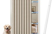 Temporary Door Curtain &amp; Room Divider with Rod Linen Look, Folding Accordion Door Cover, with Magnetic Closures,W 60" x L77",Temporary Door