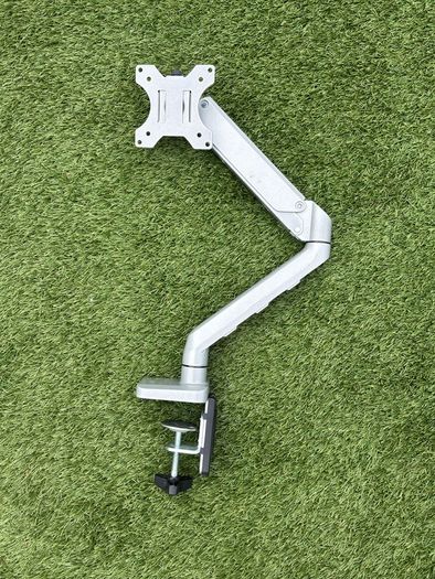 Premium Silver Gas Spring Monitor Arm - Desk Mount