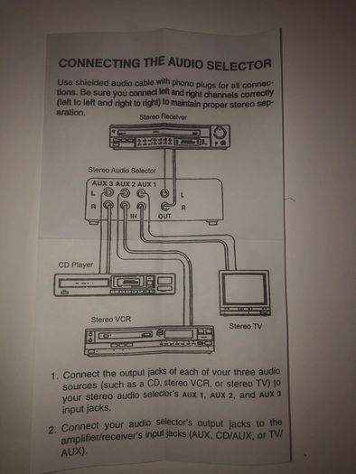 3-Way CD/AUX Stereo Switcher