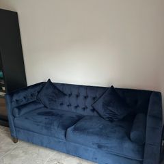 Meadows & Byrne Velvet Navy Couch