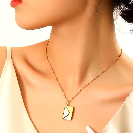 The Keepsake Envelope Necklace  Wear Your Message Custom Engrave By R'Laith