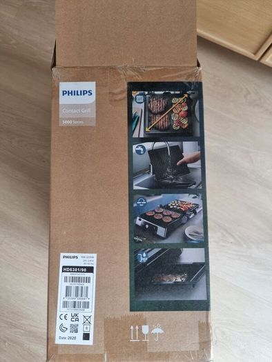 Philips Contact Grill 5000 Series, Opens Flat, Adjustable Temp, 2200W