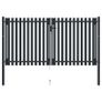 Double Door Fence Gate Steel 306x200 cm Image 3