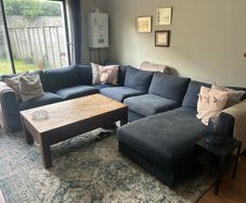 Large Navy 6+ seater couch U shape with storage