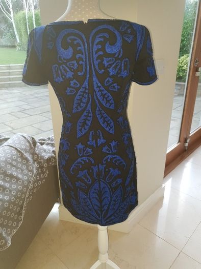 French Connection size uk8-10 black and blue beaded dress