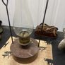 Vintage Copper Duplex Oil Lamp with Anchor Brand Chimney Image 3