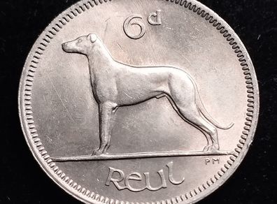 Ireland - 1968 - 6 Pence - Wolfhound - KM.13a - UNC - [679]
