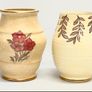 2 Charlotte Rhead pottery vases, designed for Crown Ducal. 18cm Image 2