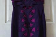 Karen Millen bodycon dress - size 10 - purple and pink - New