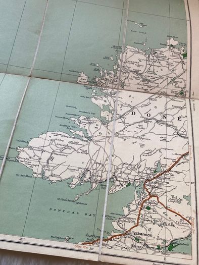 Antique Road & Cycle map Donegal
