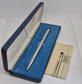 Vintage Cross Century classic chrome ballpoint pen in case