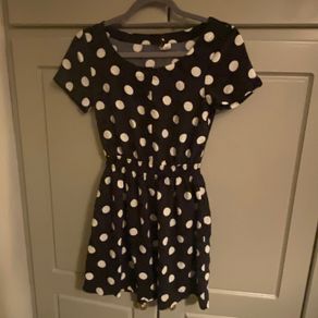 H&M Divided Black and White Polka Dot Top