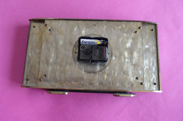 Old 1970's Clock Heavy Brass & Mother Of Pearl Finish Presented To Army  Comdi T. O' Neill Vice Captain Newlands 1973 & Its Working !