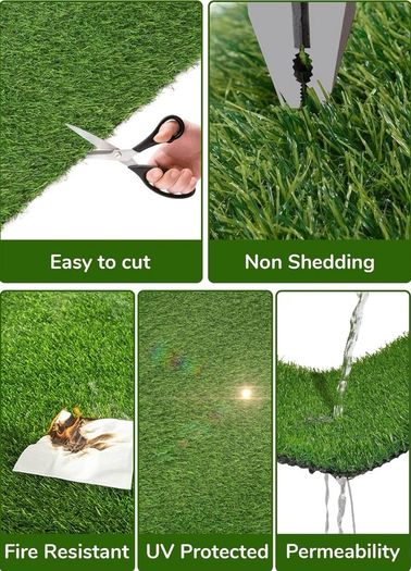 Artificial Grass, 30mm Pile Height Astro Turf, 2 x 3m Fake Grass