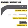 6pcs Box Blade Shank, 16\'\' Scarifier Shank, 3 Holes Box Scraper Shank, Ripper Shank with Removable Tapered Teeth and Pins Image 5