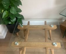 Glass and Oak Coffee Table