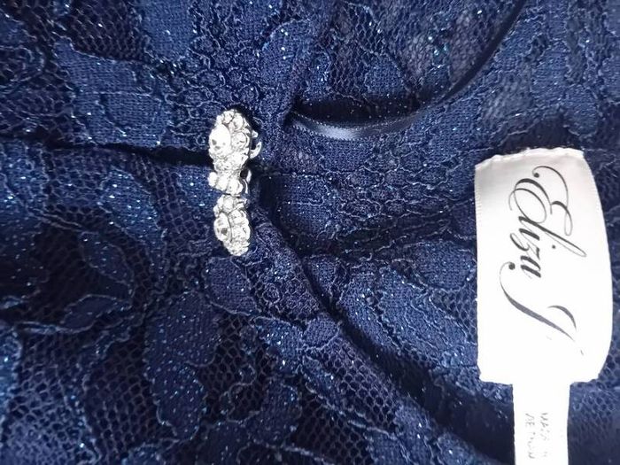 Uk 10 Eliza J 2 piece Navy Midi Dress and Lace Jacket