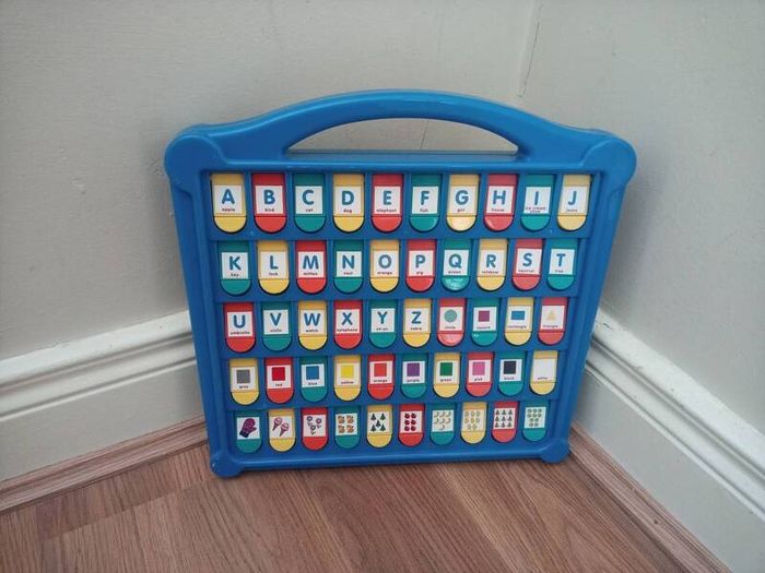 Alphabet board + wooden clock