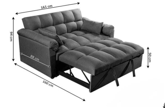Pull Out Double Sofa Bed 2 Seater Fabric Sleeper