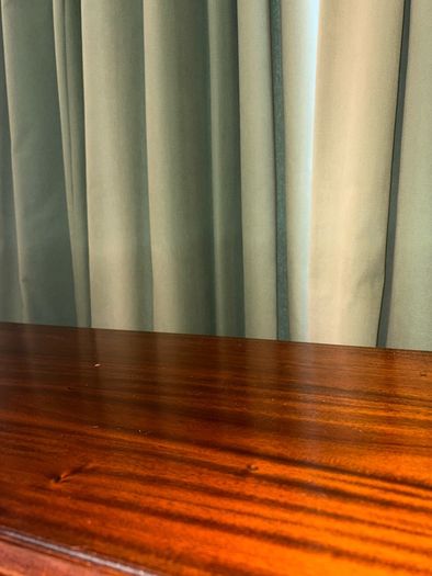 French Oxbow Mahogany Console Table