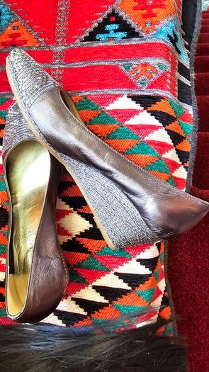 Cristina Firenze silver leather wedges 37.5