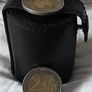 four white metal shot cup's in leather case Image 2