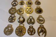 Collection of 16 Vintage Cast Brass Horse Brasses