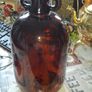 Vintage Large Amber Glass Demijohn Bottle Double Loop Jug Postage Available or Collection, Image 2