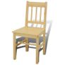 Dining Set 5 Pieces Pine Wood Natural Image 5