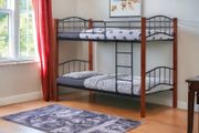 Sturdy Metal Single Bunk Bed Space-Saving
