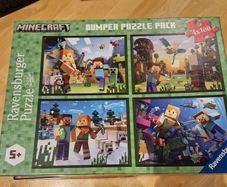 Set of 4 x 100 piece Minecraft jigsaws