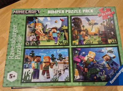 Set of 4 x 100 piece Minecraft jigsaws