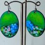Oval Garden HandPainted Landscape Earrings Image 3