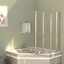 Bath Enclosure 120x140 cm Tempered Glass Transparent Image 2