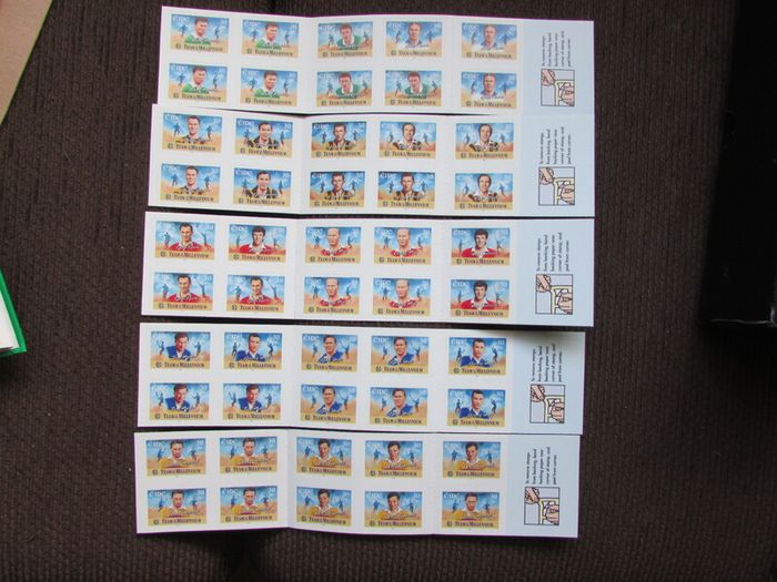 Irish Hurling Team of The Millennium 2000.Five Booklets.Mint Never Hinged.50 Stamps.