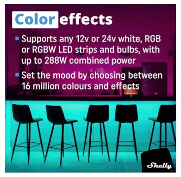 Shelly RGBW2 | WiFi Smart Remote Control for RGBW Led Strips | Home Automation| Compatible with Alexa & Google Home