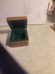Handmade SMALL Wooden Jewelry Box, Asian Wooden Storage Box, Antique Jewelry Box