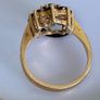 Vintage 1980s Garnet Cluster Flower Gold Ring Image 4