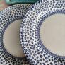 3 x Large Blue and White Dinner Plates Image 4