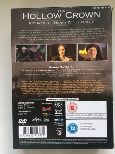 The Hollow Crown [2012] Richard II, Henry IV P.1+2 & Henry V [DVD TV Boxset]
