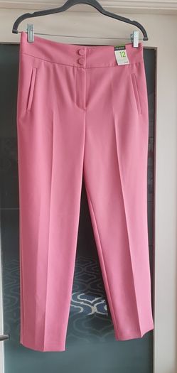 PRIMARK high waisted pink cigarette pants Sz 12 - Bnwt