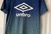 Umbro Geometric Print Top - Size 16 - Blue/Green Gradient